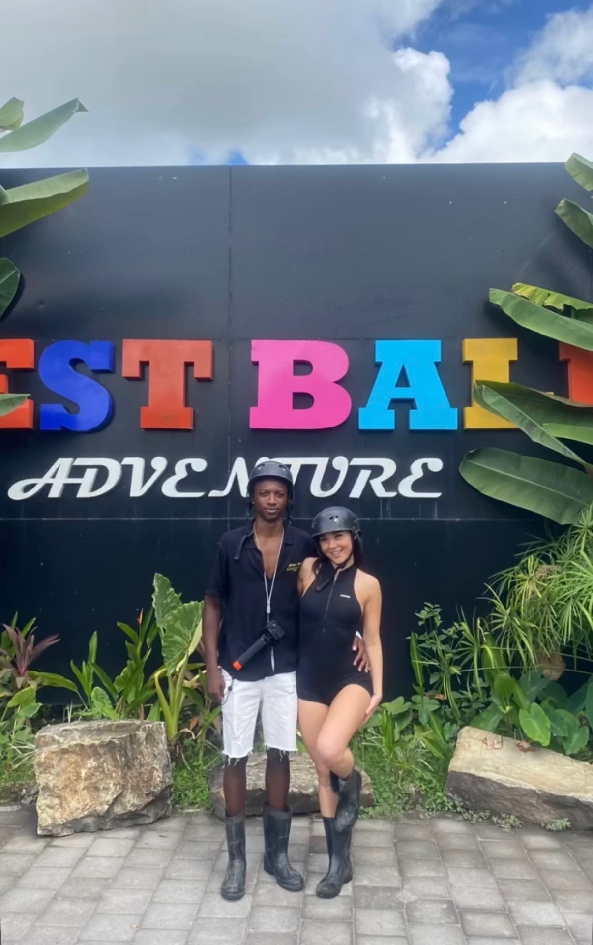 Customer at an ATV adventure entrance in Bali